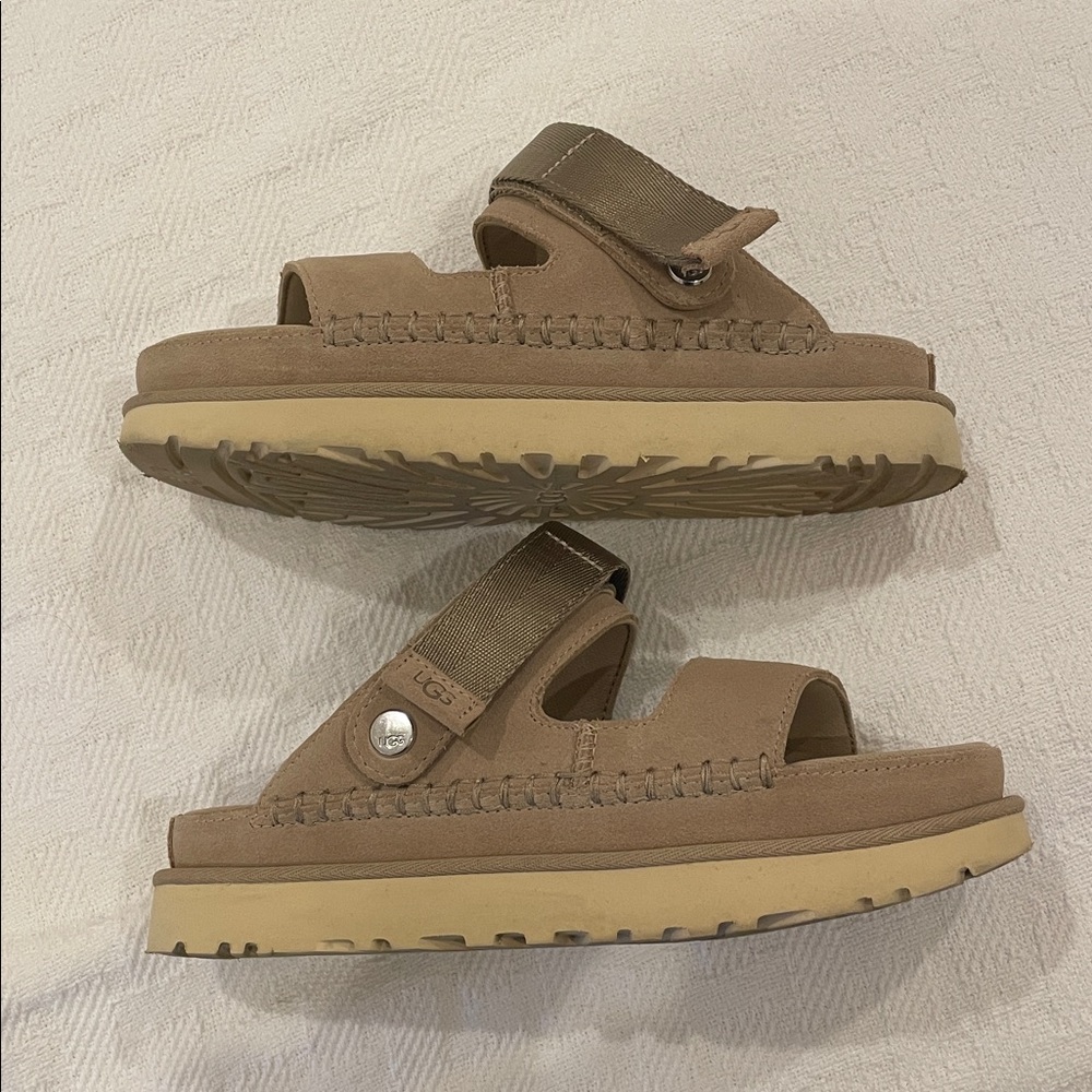 Ugg Goldenstar platform sandals in sand color size 8 - Picture 12 of 14